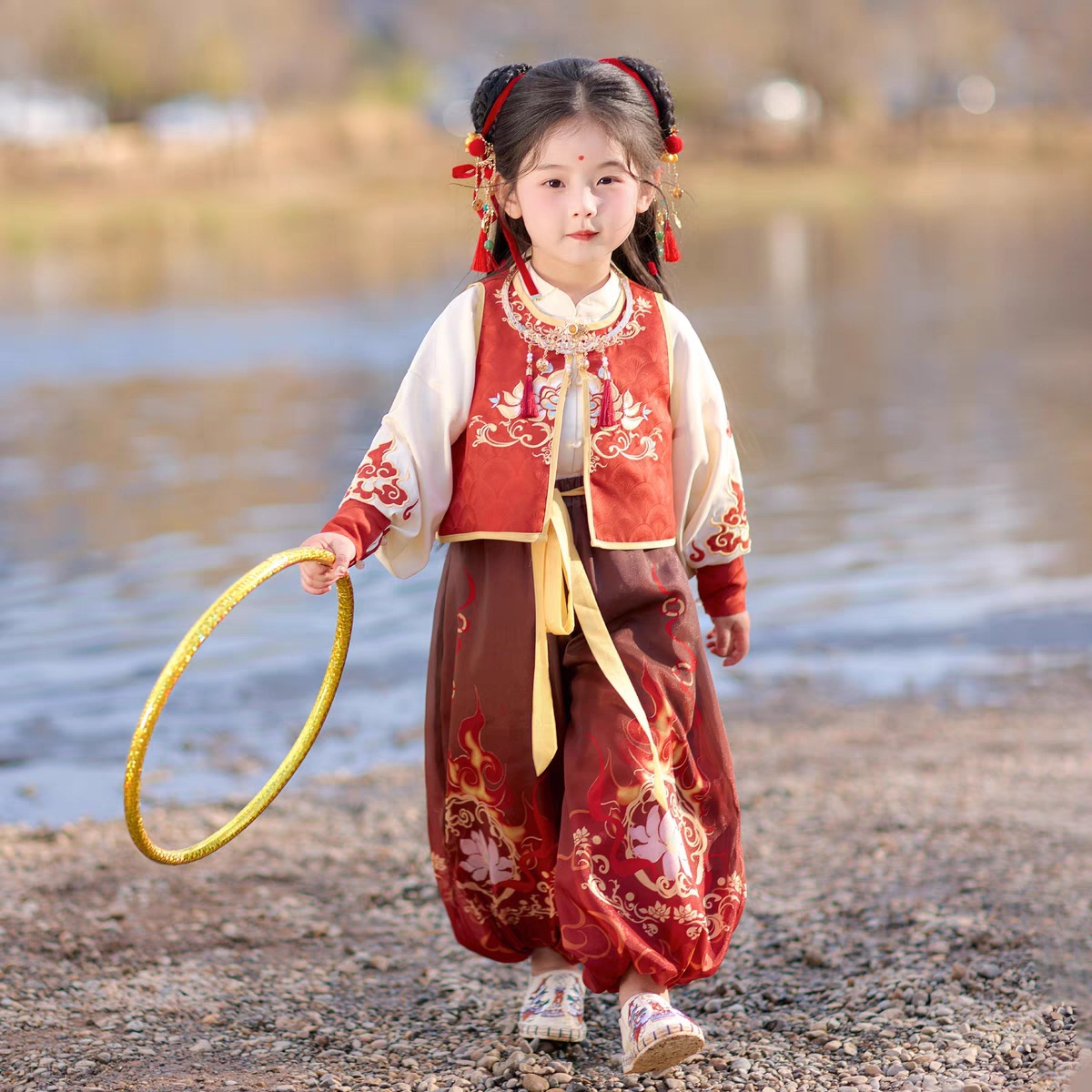 国潮儿童汉服服装中国套装国潮女童春装中式服男童详情1