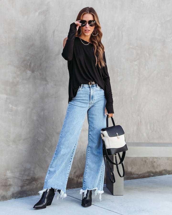 2023 Summer New European and American washed high-waisted denim Amazon Fashion Casual fringed trousers for women pic 17