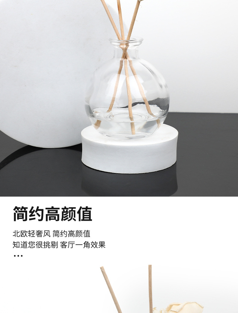 现货加厚玻璃圆球香薰瓶空瓶藤条挥发瓶香水瓶家居摆件香料瓶批发详情6
