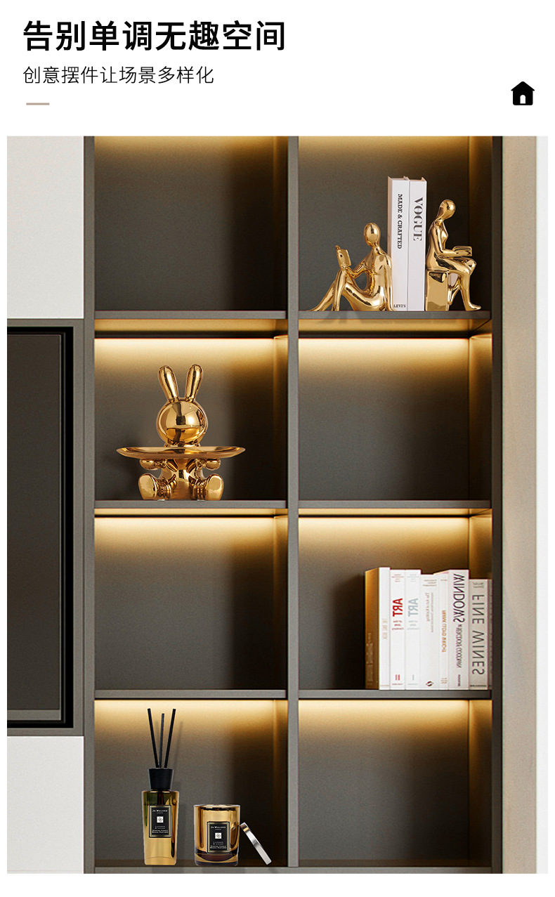 Light luxury ornaments, high-end modern bookends, figure ornaments, home living room, TV, wine cabinet, office and study decorations pic 9