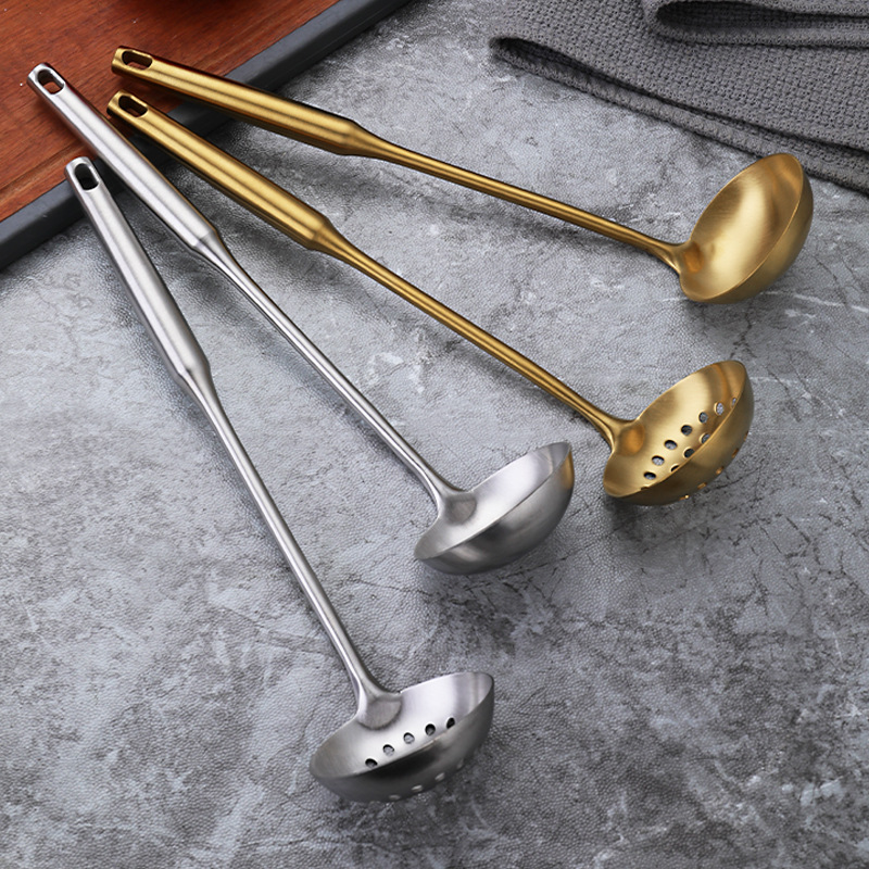 镀金 跨境 加厚不锈钢汤勺火锅漏勺隔油勺套装家用厨具防烫火锅勺详情17