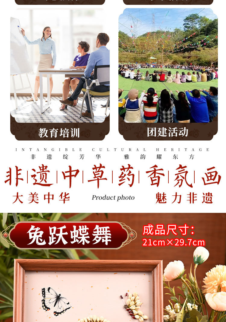 中秋节手工拼贴香氛画中医药中药文创材料包家饰装饰框画框礼物详情5