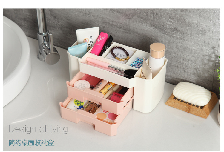 Pull-out cabinet desktop storage box, cosmetics, facial masks, lipsticks, skin care products compartments, plastic storage box, home organization box pic 5