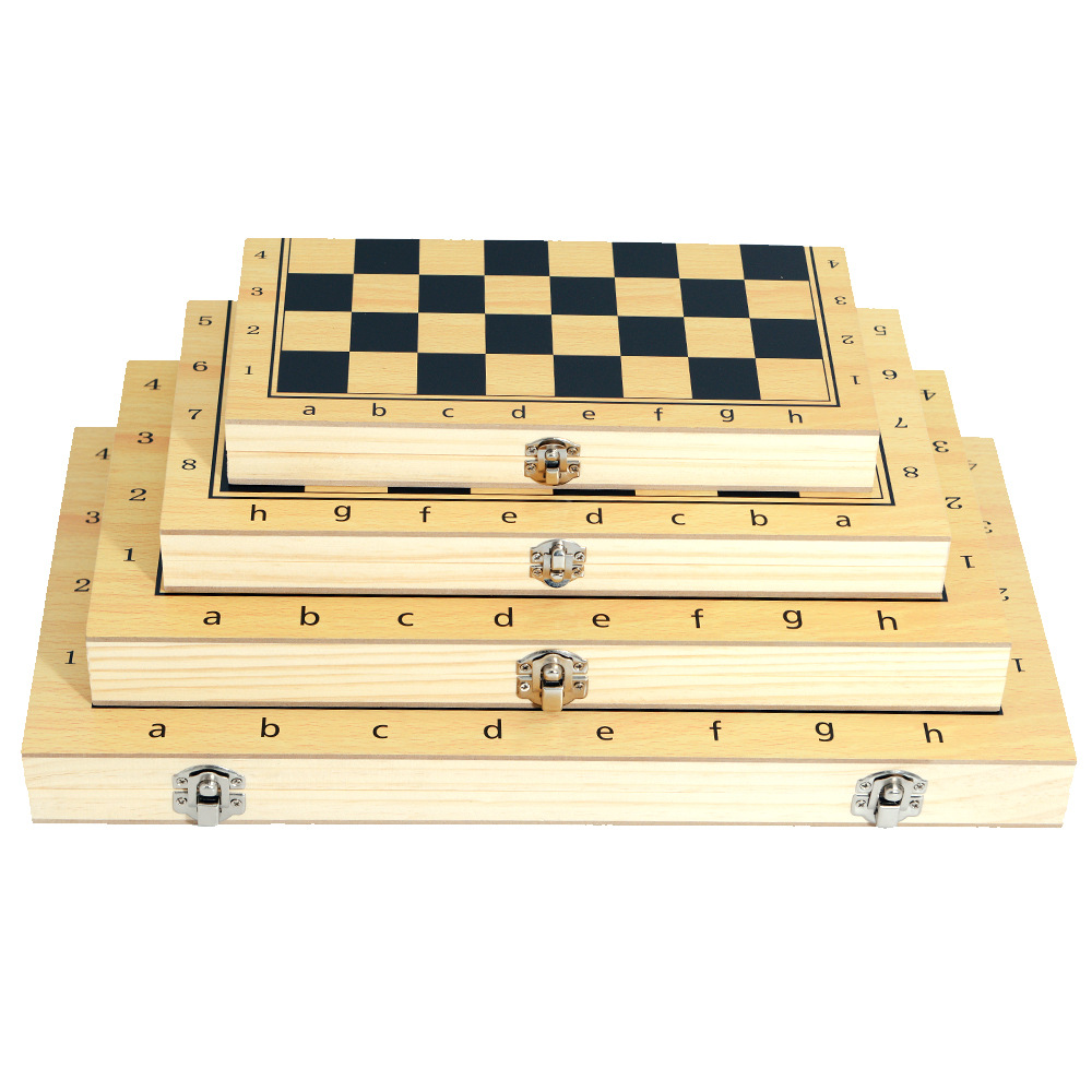 Direct sales from the manufacturer of three-in-one wooden chess solid wood set, foldable portable competitive and educational toys pic 11