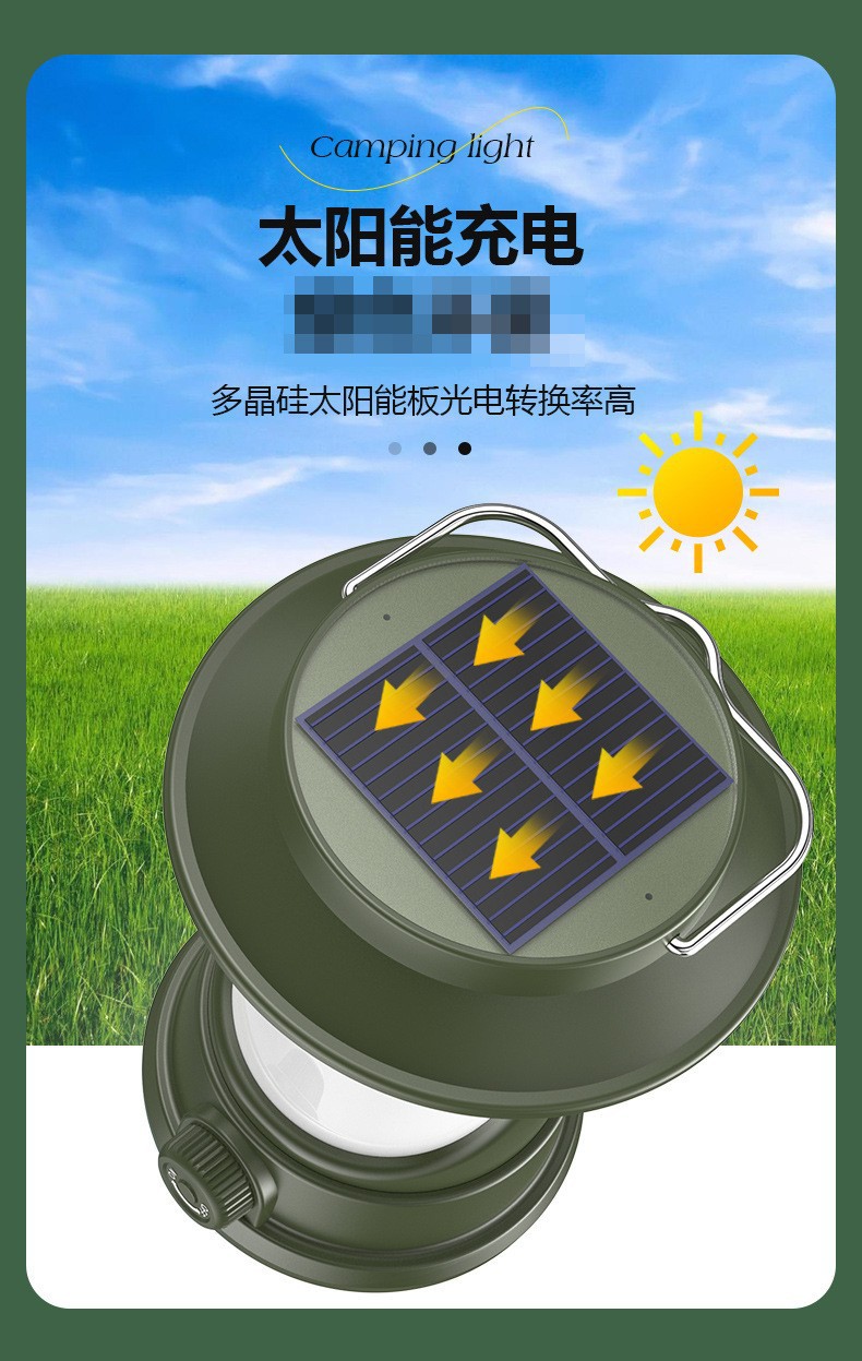 Cross-border multi-functional retro LED rechargeable lighting camping atmosphere tent lamp outdoor solar portable camping lamp pic 22