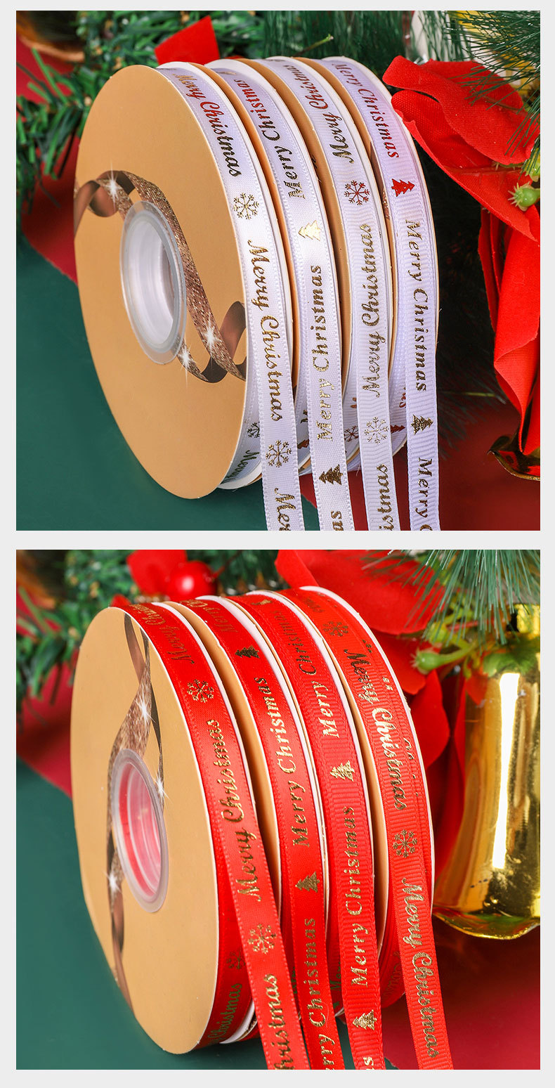 Factory wholesale of Christmas letter gilded red threaded ribbon green holiday decorative clothing accessories in stock pic 13