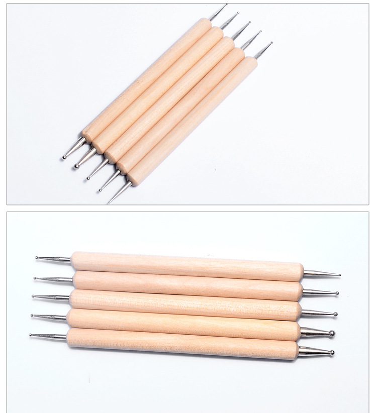 美甲专用双头点花笔点钻笔指甲光疗美甲波点笔点珠笔美甲工具套装详情7