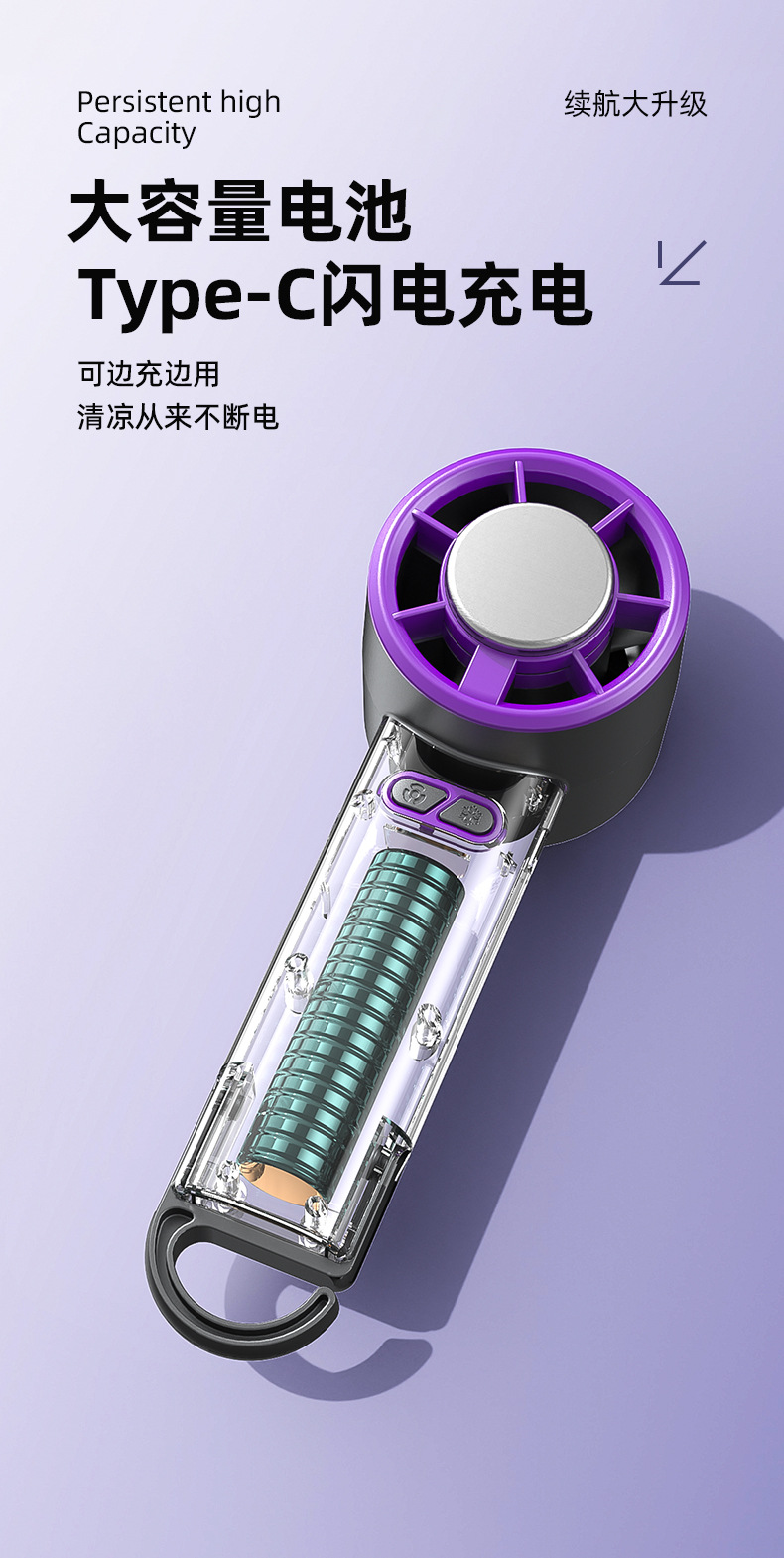 新款半导体制冷小风扇迷你便携桌面折叠挂脖学生宿舍小静音详情9