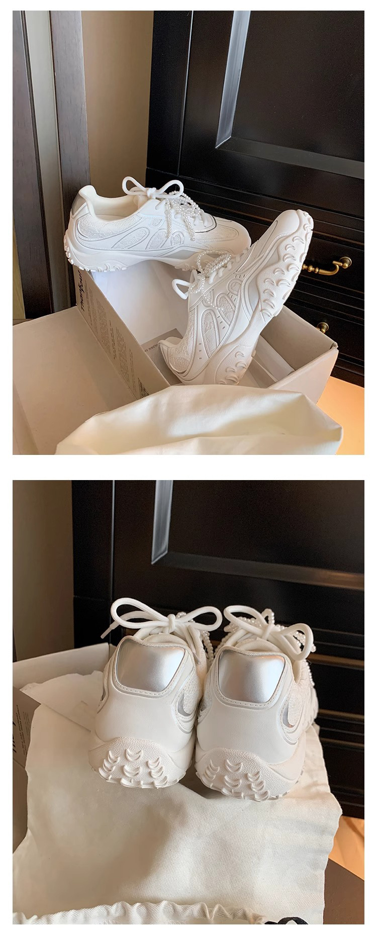 牛皮版源利通厚底运动鞋2025珍珠系带复古老爹鞋女内增高德训鞋女详情13