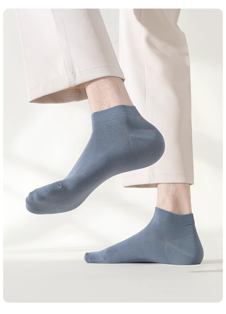 袜子男夏季薄款短袜绵柔抗菌防臭吸汗运动透气黑白色男士短筒船袜详情25