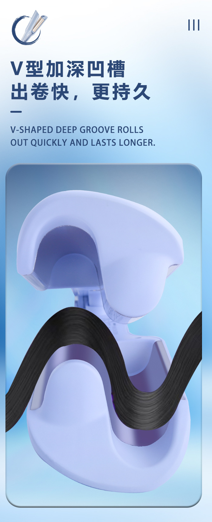 亚马逊科美烫发卷发棒 智能数显控温水波纹蛋卷棒可调节波浪夹板详情3