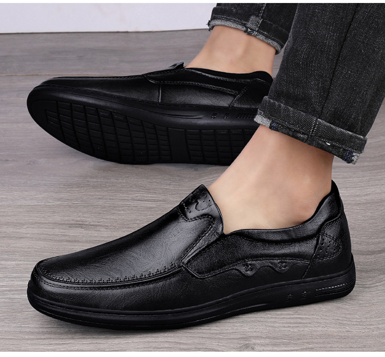 2025春秋男士真皮皮鞋四季款头层牛皮软皮软底加绒商务皮鞋乐福鞋详情13