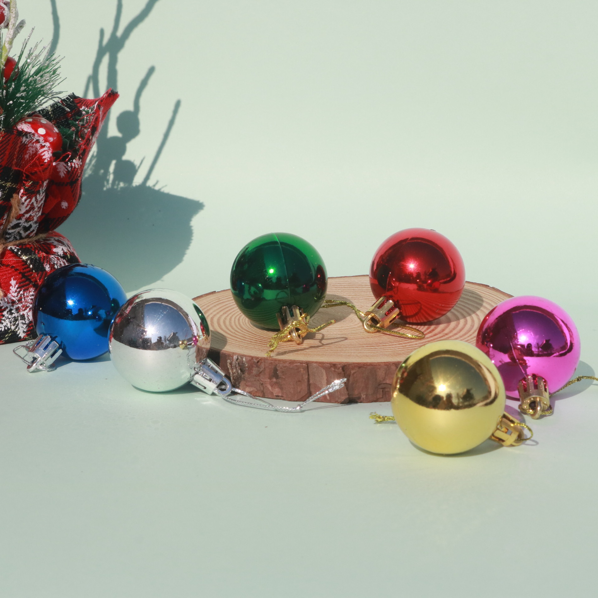 Christmas electroplated balls, bright balls, 3, 5, 6, 8cm, Christmas balls, 6-color Christmas tree decoration items, Christmas balls pic 2