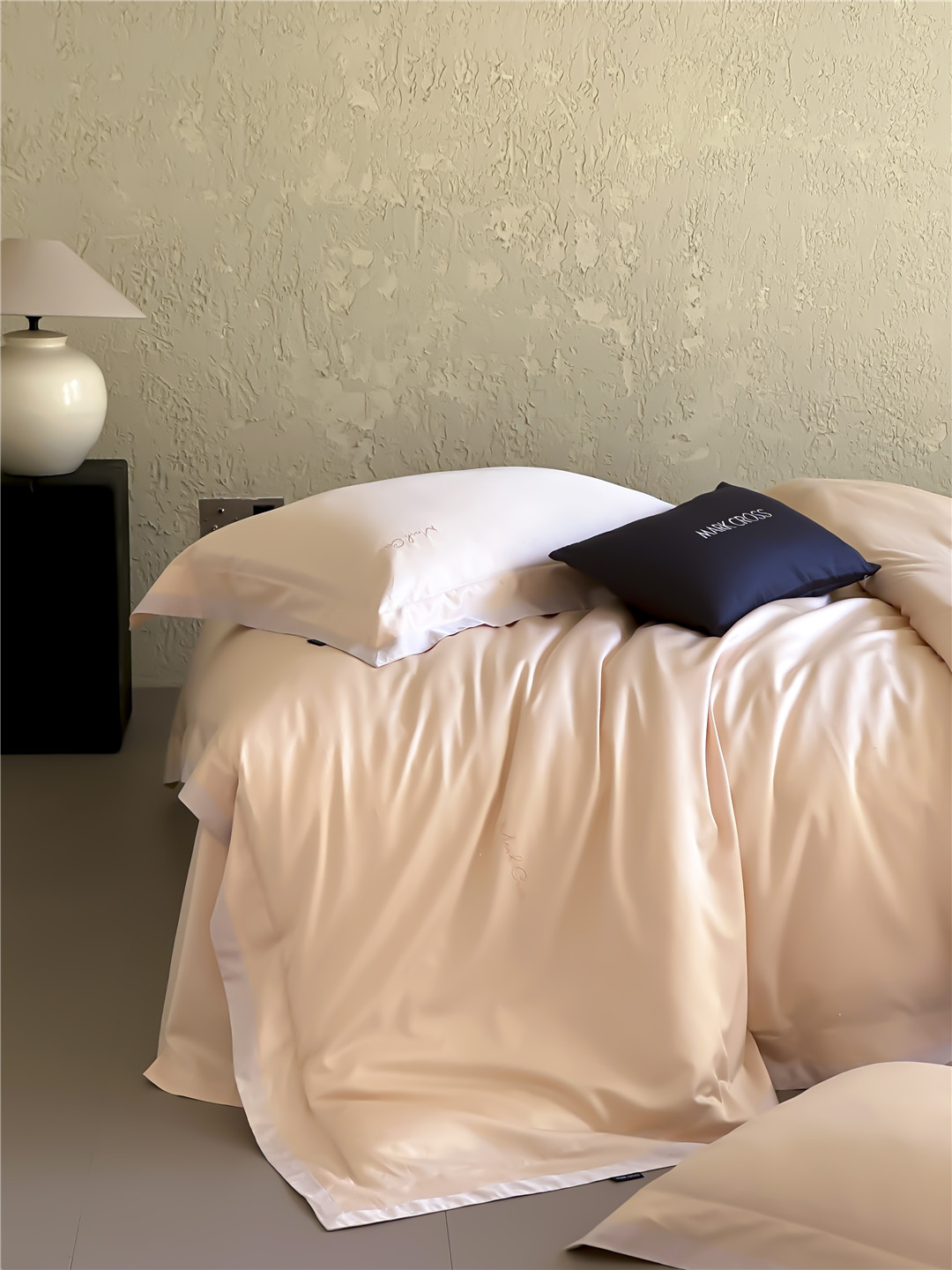 Minimalist style 100-count ultra-fine denier Tencel cotton four-piece set, high-end and silky smooth naked sleeping grade bedding pic 41