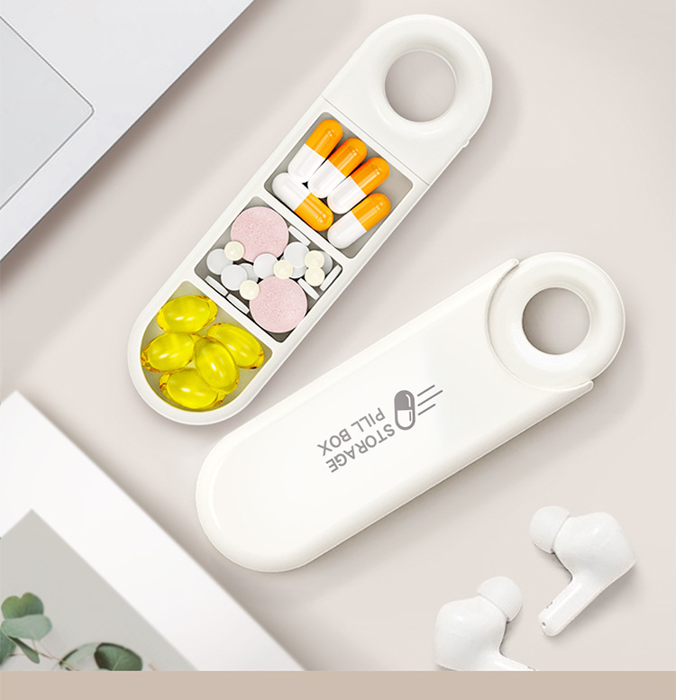 新品U盘药盒随身便携式三格药盒早中晚分装收纳药品迷你盒子定制详情10