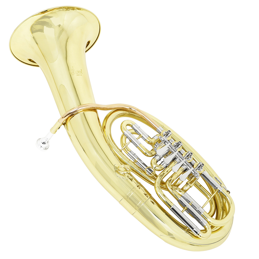 Wholesale of SLADE phosphor bronze four-key flat keyboard bass horn, school band horn, brass instruments, 4-key flat keyboard horn, large holding horn pic 8