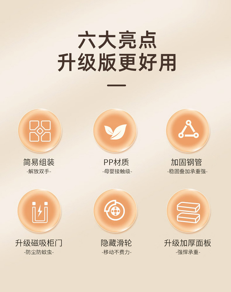 JEKO simple wardrobe storage cabinet is a multi-layer movable and foldable storage cabinet for home bedrooms and living rooms pic 2