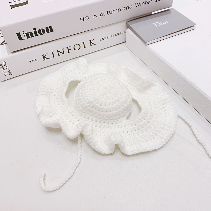 纯手工女仆喇叭花太阳帽宠物草帽变装帽猫咪帽子英短可爱呆萌详情14