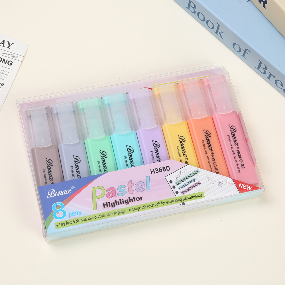 Wholesale of new flat-tipped large-capacity highlighters, student key marking watercolor pens, gift candy-colored markers pic 4