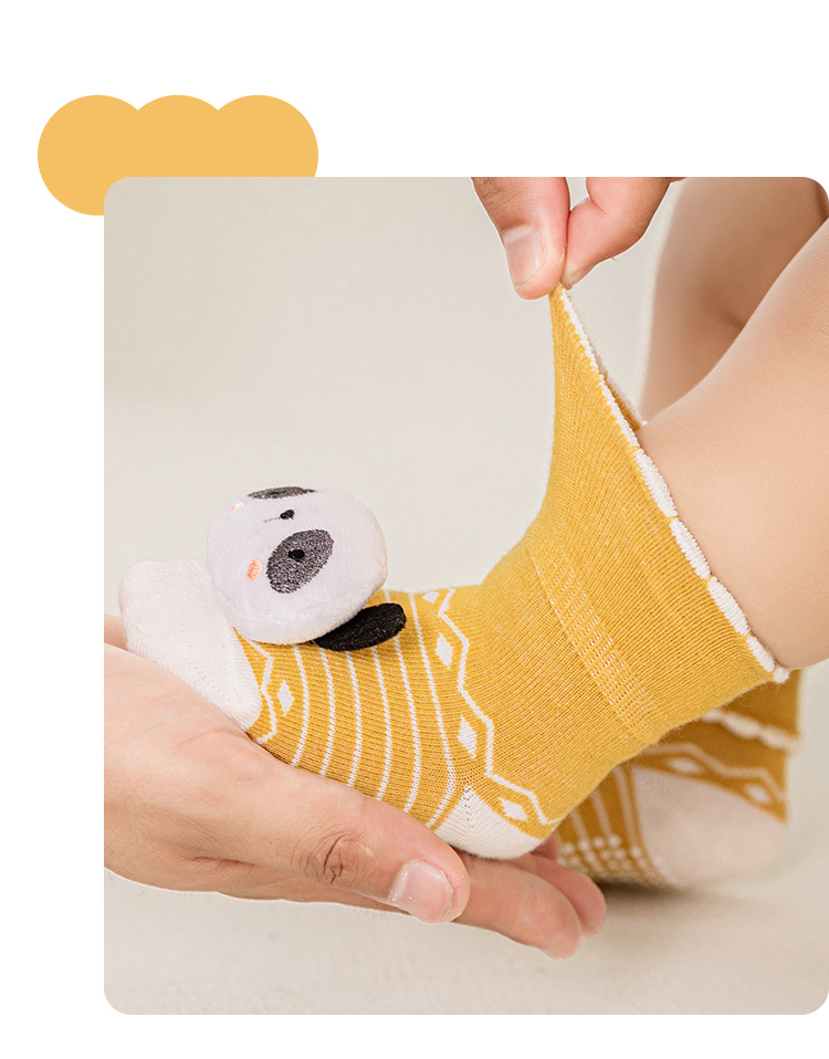 婴儿地板袜秋冬点胶防滑新生儿袜子0-9个月公仔宝宝卡通亲子装详情18
