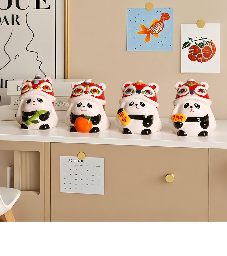 Warming housewarming panda ceramica hucha de dinero ideas estilo chino home doors oficina tesoro artesanía regalo caja de ahorros pic 20