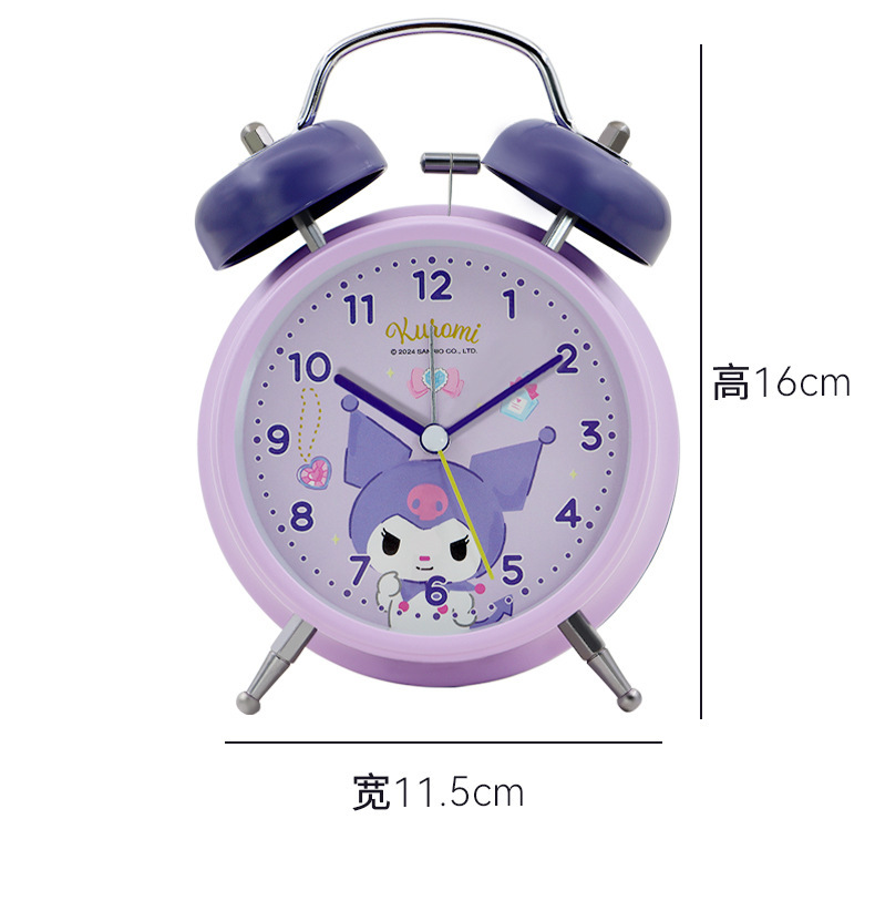 Sanrio genuine alarm clock for students, super loud Kuromi multi-functional silent night light, cute Hello Kitty clock pic 7