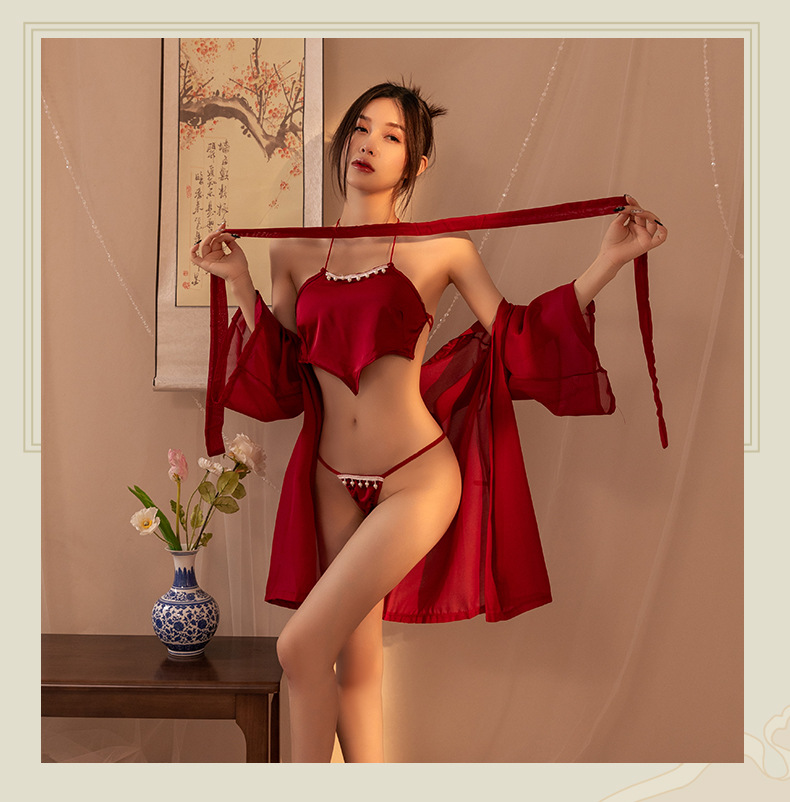 国潮情趣内衣国潮古风性感纯欲透视短裙汉服挑逗肚兜激情诱惑睡衣套装详情7