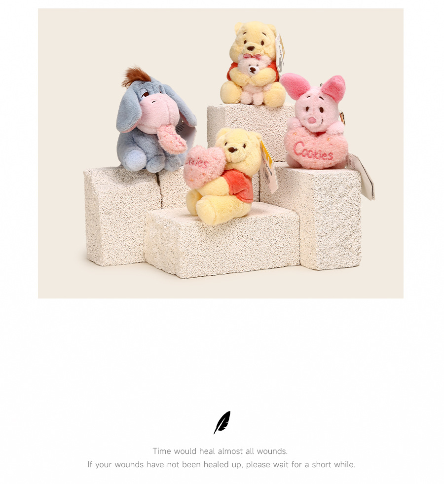 正版授权维尼小熊美味毛绒挂件可爱包包钥匙扣乐园周边公仔详情1