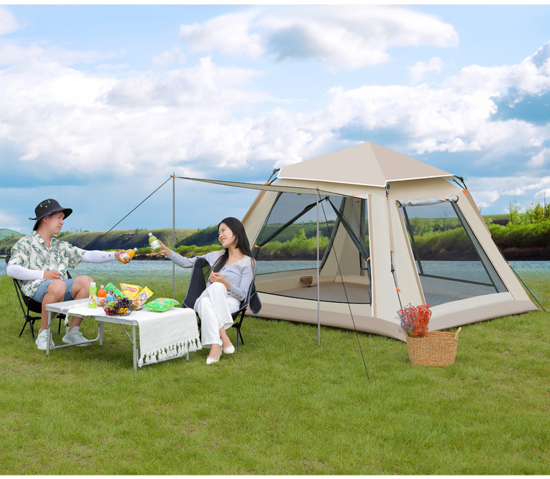 Outdoor fully automatic thickened quick-opening windproof and rainproof park tent, portable foldable tent for outdoor camping, sun protection pic 20