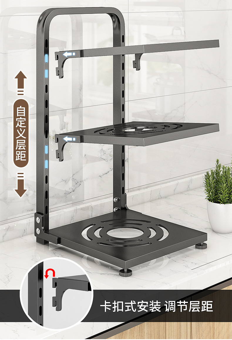 Multi-functional folding storage rack, pot rack, adjustable pot rack, sink, multi-layer pot rack in the cabinet pic 11