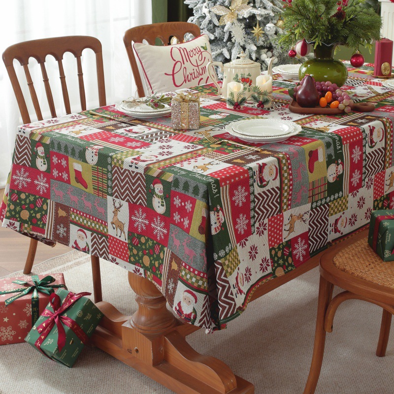 乐轩秀红色新年圣诞节桌布提花加厚轻奢高级氛围感长方形餐桌台布详情16