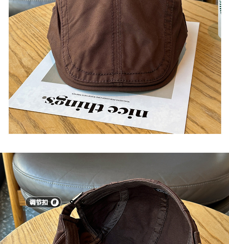 Solid color retro British-style newsboy cap for women, simple and versatile artistic beret for women, and baseball cap for men pic 12