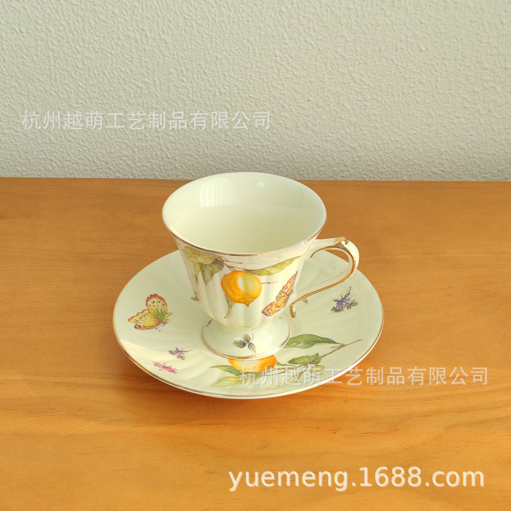 European-style ins coffee cup and saucer set, ceramic, British-style gold-edged tea cups and teapots, French restaurant cups, daily gifts pic 24