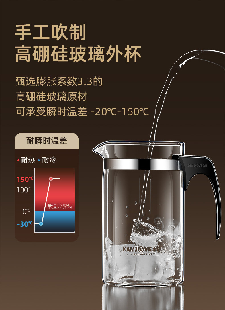 Jinzao TP-160 Piaoyi Cup Tea Brewing pot inner liner filter flower teapot tea brewing cup Tea brewing cup glass tea set for home use pic 12