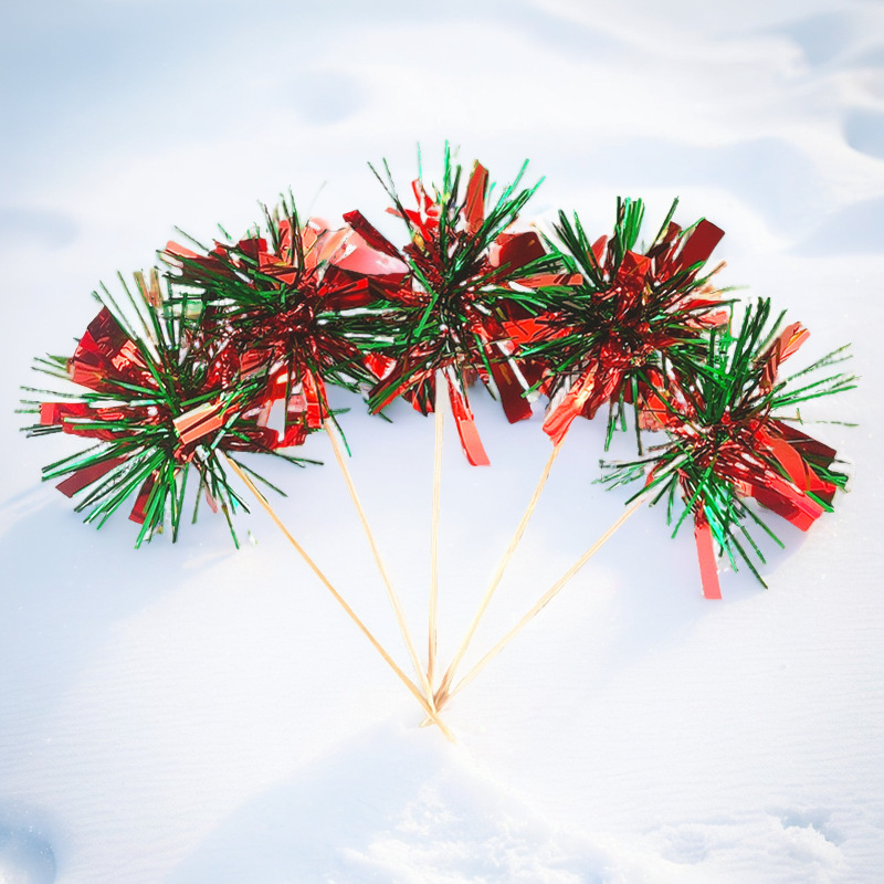 网红ins韩式炫彩雨丝插件流苏亮片插旗插牌生日蛋糕烘焙装饰摆件详情2