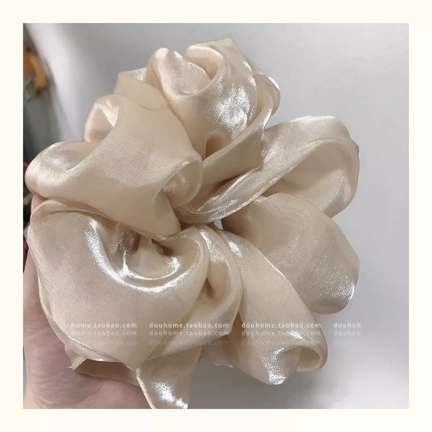 2025 New style of hair accessories from Dongdaemun, South Korea, Super large and high-quality silk gauze large intestine hair band, pig intestine fat intestine hair rope pic 9