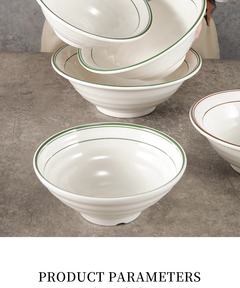 Melamine tableware, ramen bowls, commercial creative bamboo hat bowls, imitation porcelain plastic beef noodle soup bowls, rice noodle bowls, spicy hot pot large bowls pic 5