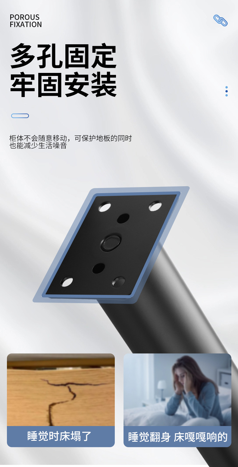 Adjustable support feet: Bathroom cabinet base, coffee table, sofa legs, bed board, TV cabinet support legs, table leg bracket for height increase pic 3