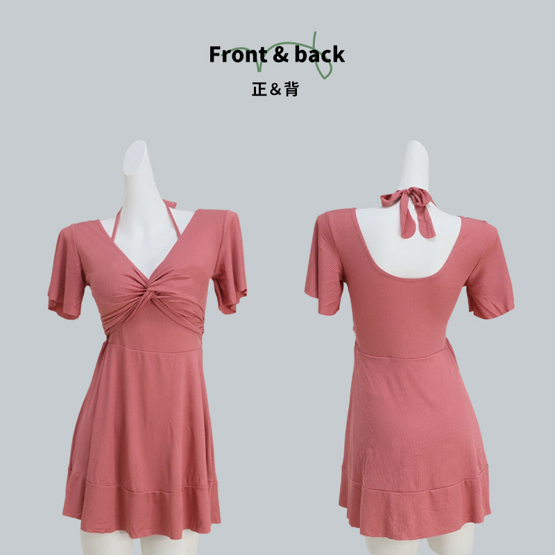 Hot-selling plus-size swimsuits for overweight women and girls, conservative and slimming one-piece dresses, hot spring swimming swimsuits, sexy swimsuits wholesale -038857 pic 3