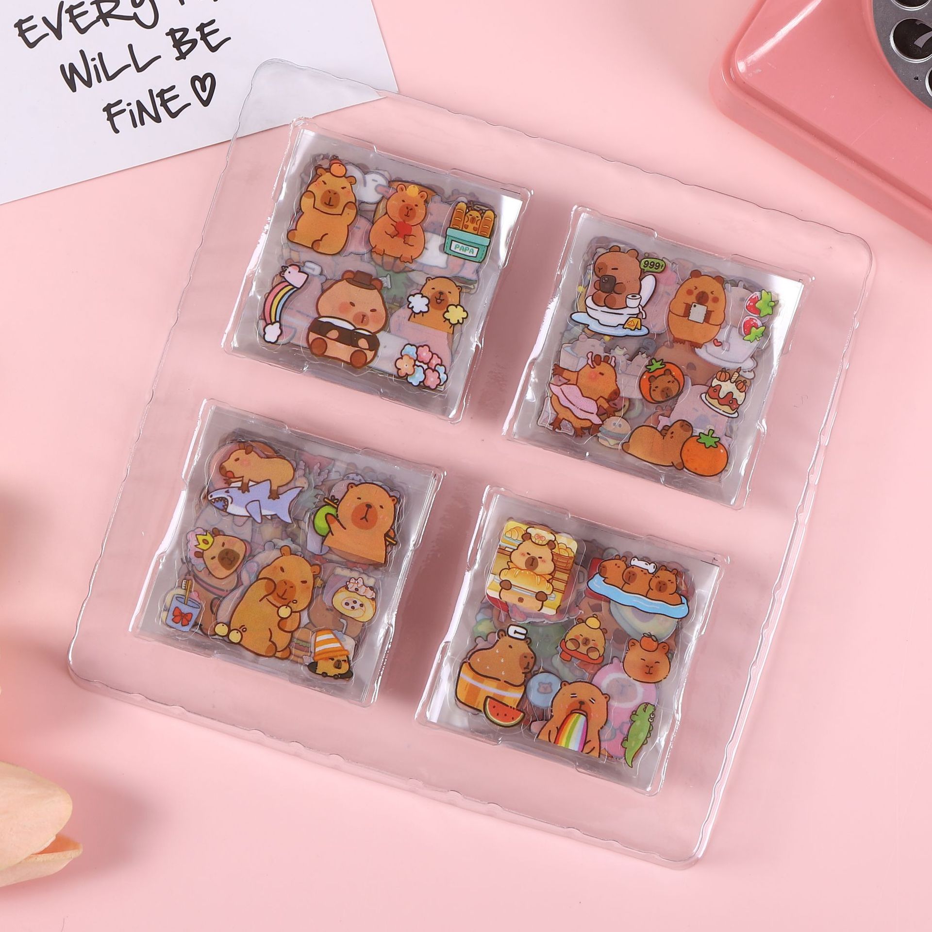 100张不重复手账贴纸防水可爱卡通创意贴画儿童卡皮DIY换装批发详情9