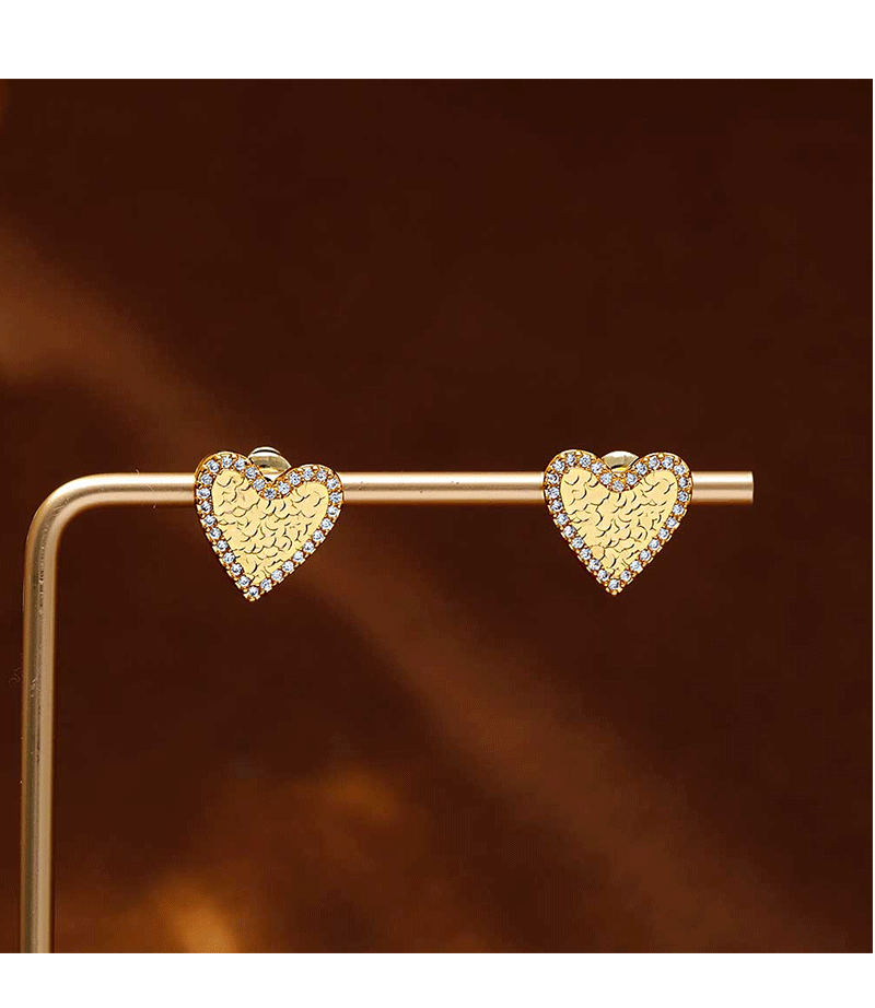 Hyacinth luz lujo commuter corazón con circonitas hielo triturado amor aretes mujer moda simple tendencia orejas hueso accesorios pic 10