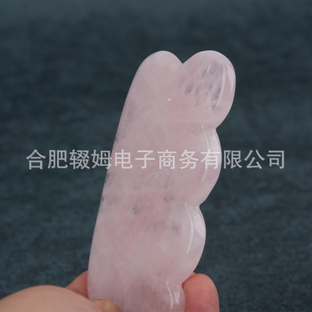 粉晶玉石厂家刮痧板粉水晶绿东陵面部脸部美容刮痧颈椎腿部全身详情39