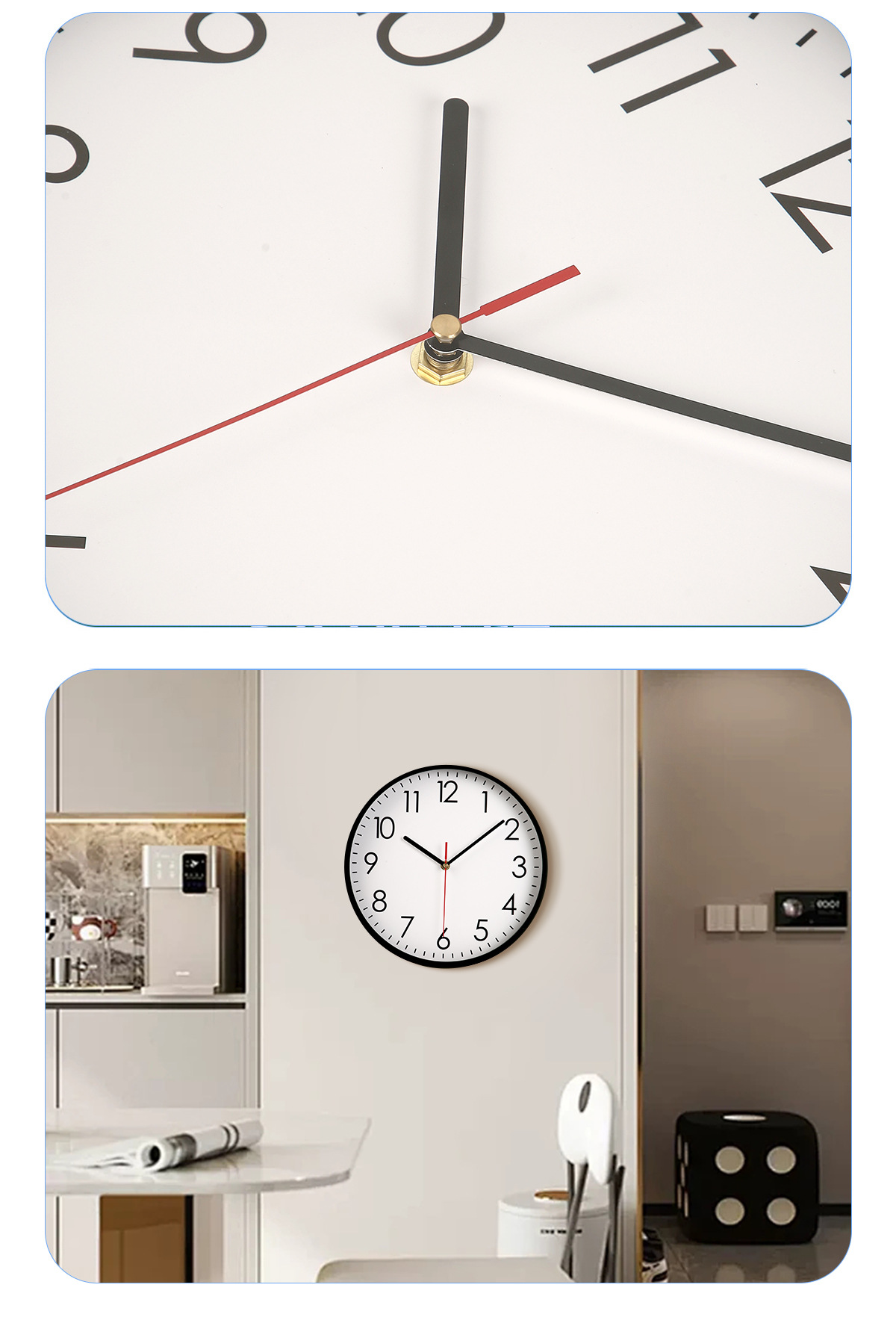 厂家现货12英寸时尚挂钟轻奢圆形挂表简约家居静音扫秒墙壁钟表详情5