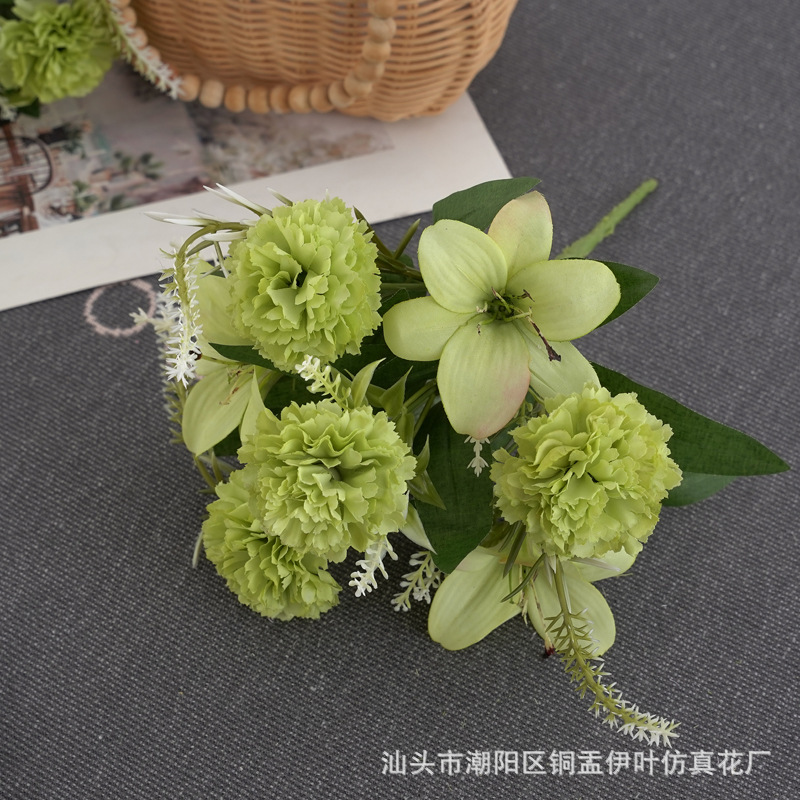 北欧仿真小玫瑰牡丹人造花家居装饰婚庆花墙洋甘菊花束详情25