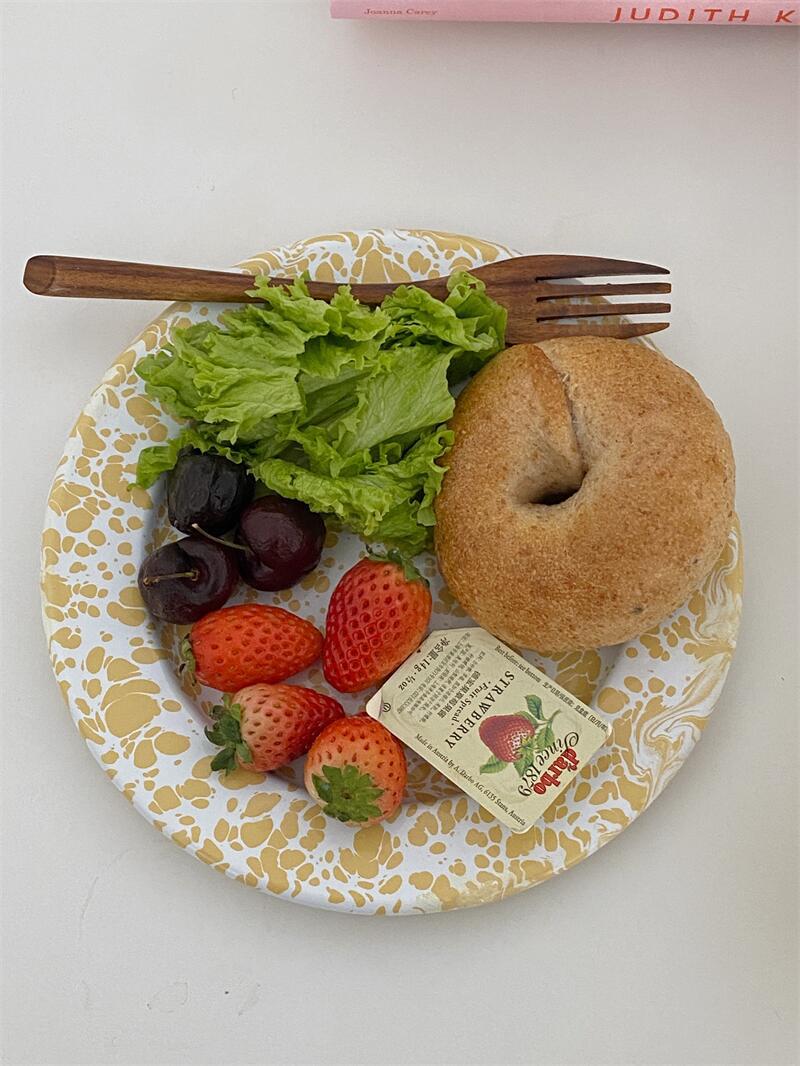 韩国ins同款复古泼墨搪瓷餐具套装搪瓷碗马克杯盘详情17