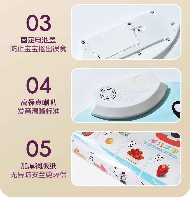 宝宝有声早教挂图点读发声书儿童数字认知启蒙玩具识字拼音字母表详情14