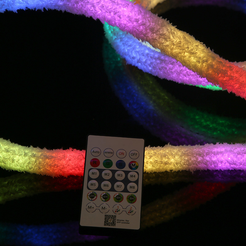 LED flexible color-changing light strip, 360-degree empress velvet woven light, RGB color-changing neon light, outdoor decorative linear light pic 14