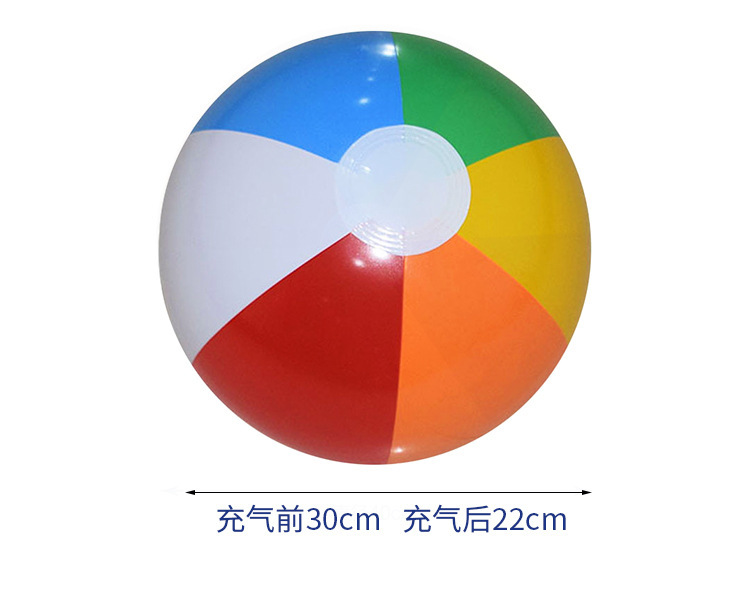 跨境现货PVC充气六色球广告球彩球儿童戏水玩具球户外戏水沙滩球详情3