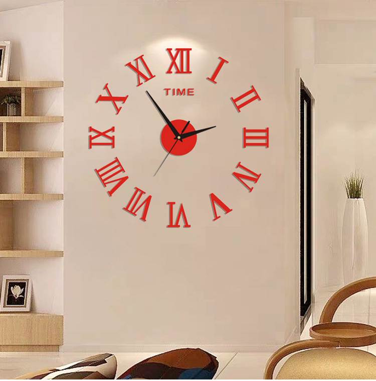 Creative Nordic living room acrylic three-dimensional decorative clock, bedroom diy silent wall clock, home wall-mounted clock pic 24