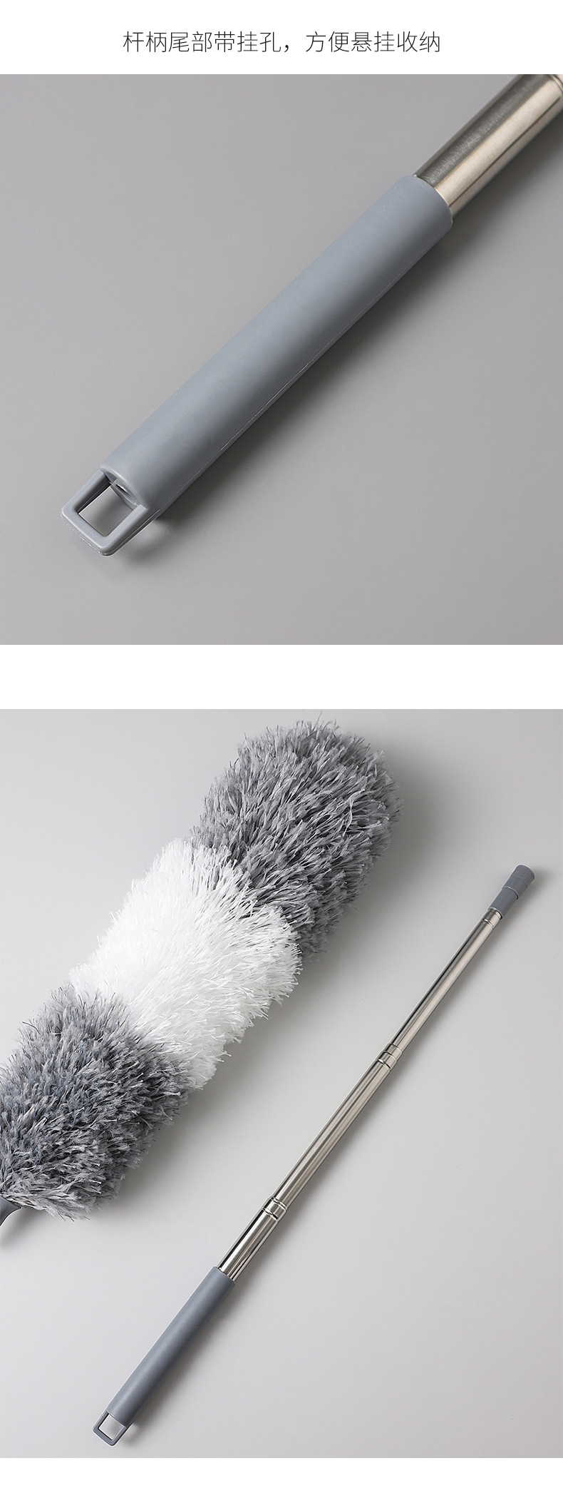 Cross-border bestseller fiber feather duster crevice cleaning wonder, retractable chicken feather Zen, retractable dust duster pic 14
